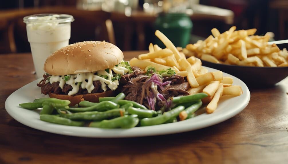 complement hot beef sandwiches