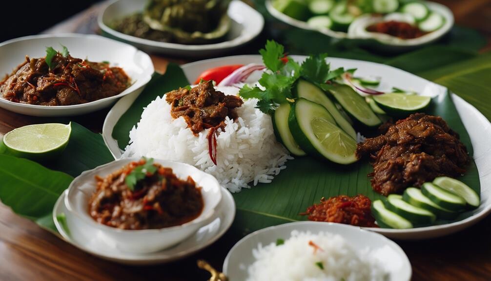 complementing beef rendang dishes