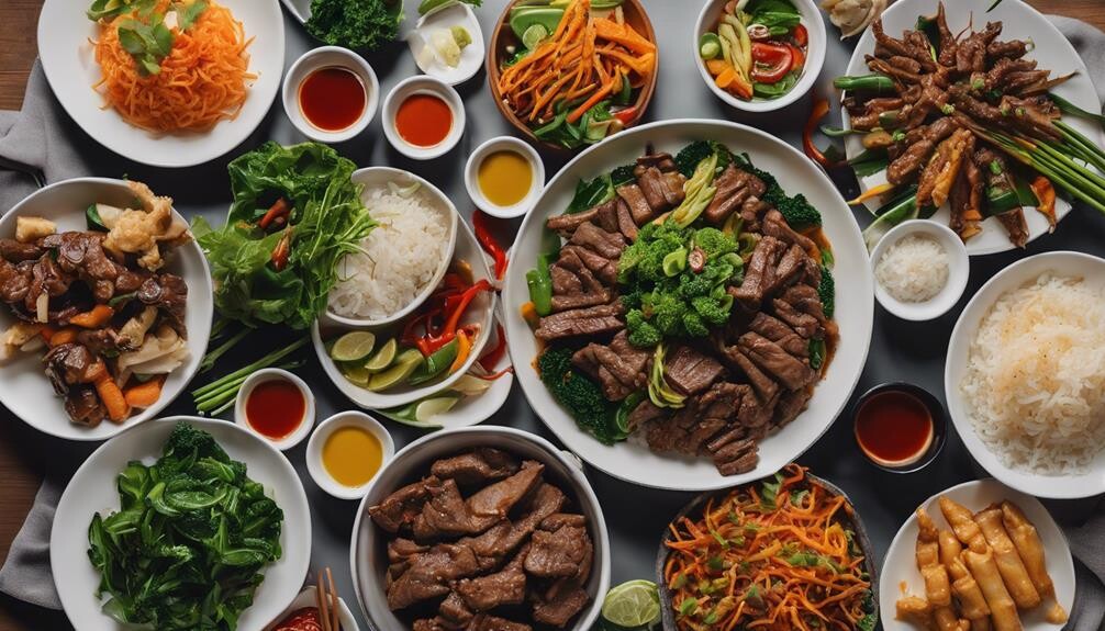 complementing beef stir fry