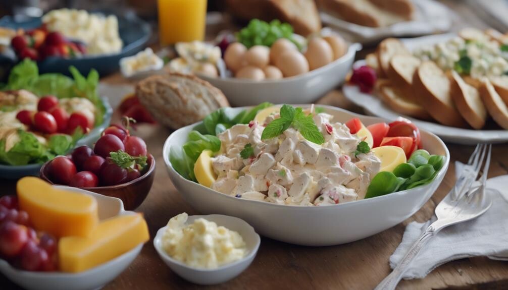 complementing chicken salad luncheon