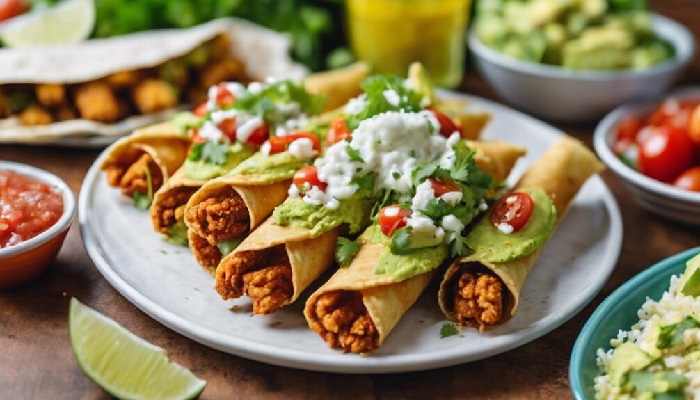 complementing chicken taquitos perfectly