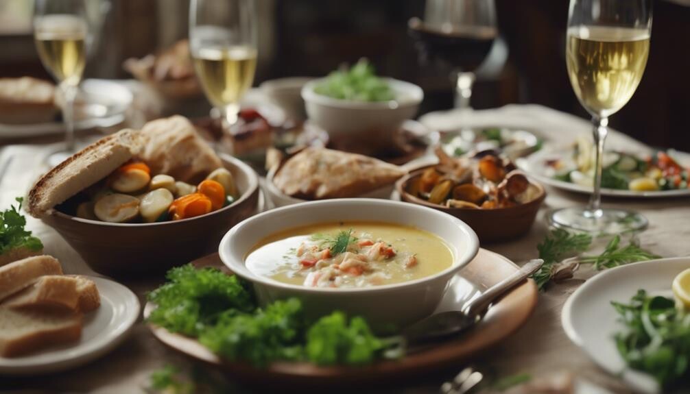 complementing crab soup perfectly