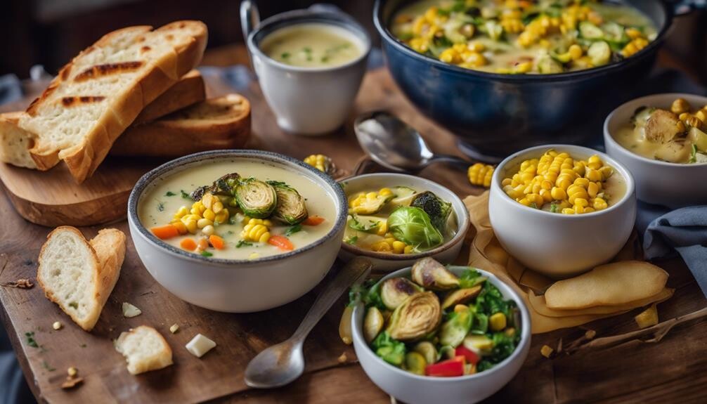 complementing creamy chicken noodle