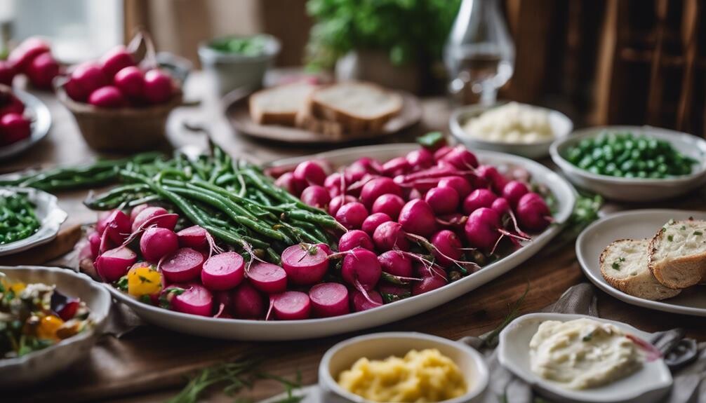 complementing roasted radish flavors