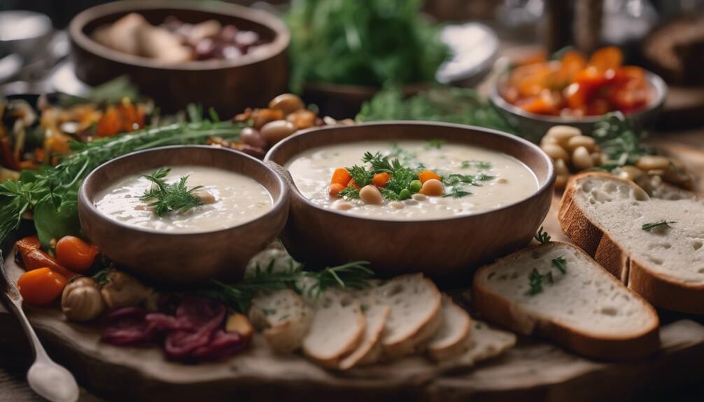 complementing white bean soup