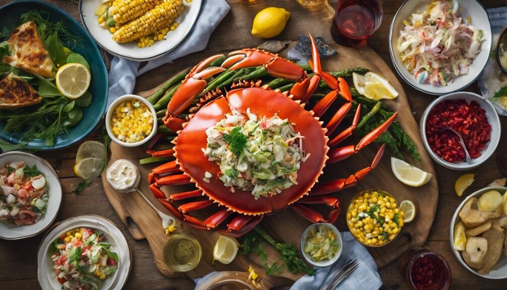 crab and side dishes