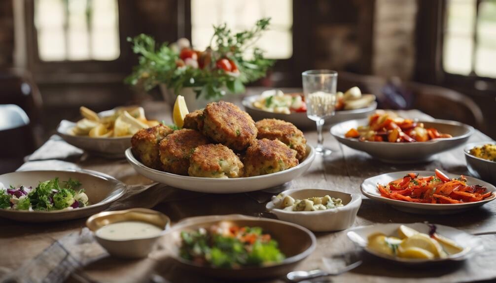 crabcakes and side dishes