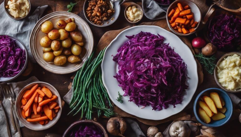 red cabbage and apple