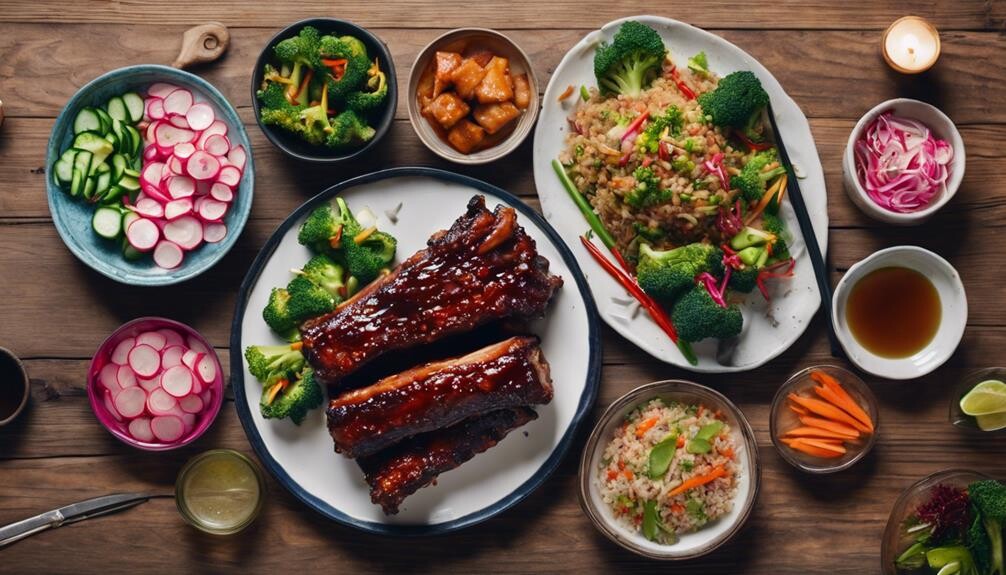 asian sticky ribs sides