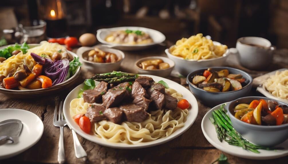 beef tips and noodles