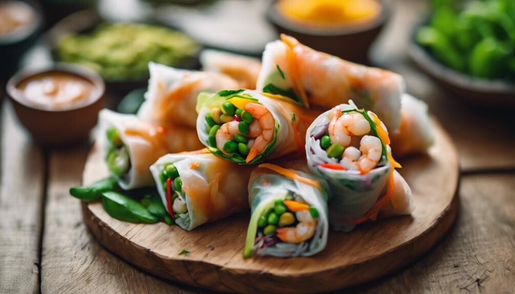 complement shrimp rolls perfectly