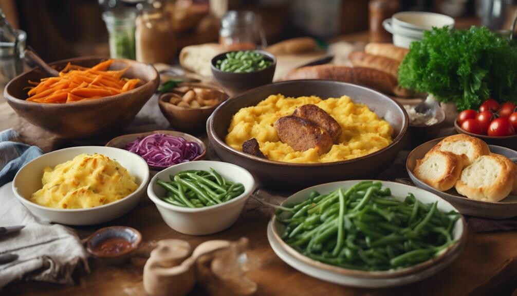 complementing cabbage and sausage