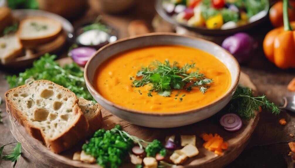 complementing carrot soup perfectly