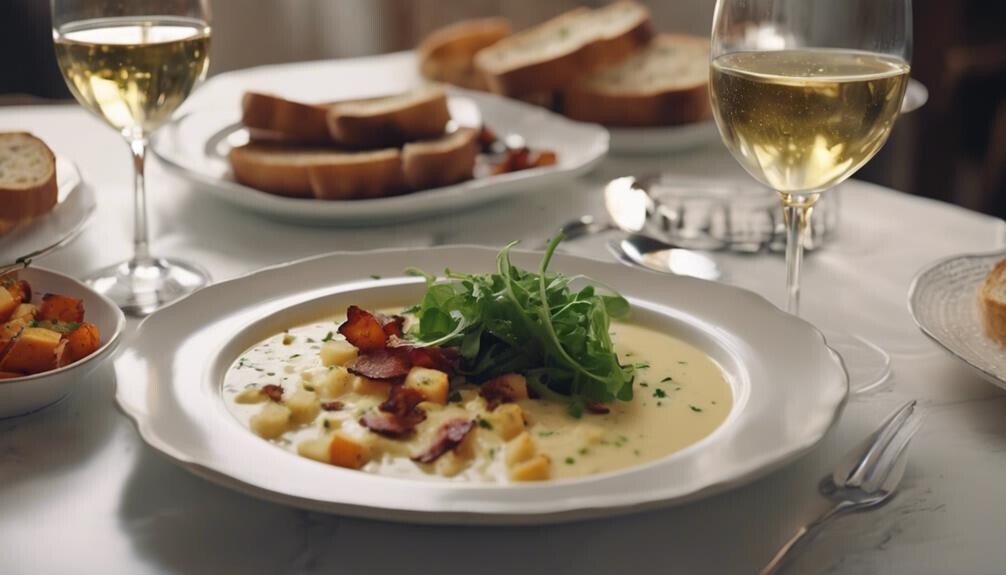 complementing creamy potato soup