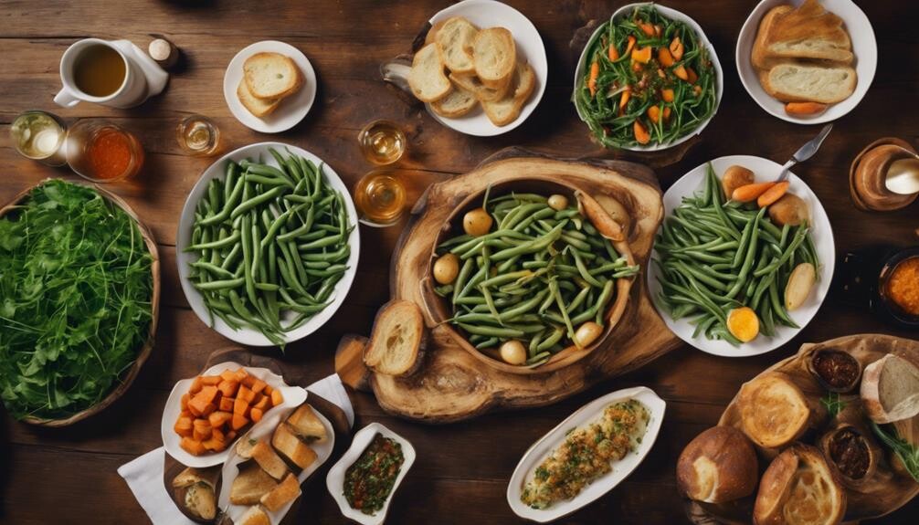 complementing green beans and potatoes