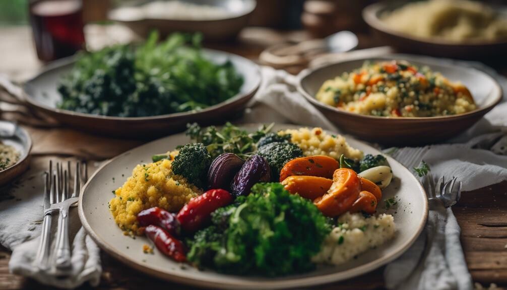 complementing roasted veggies with variety