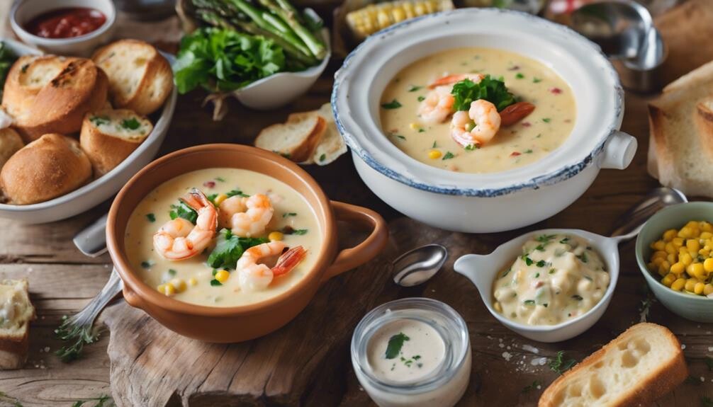 complementing shrimp chowder dishes