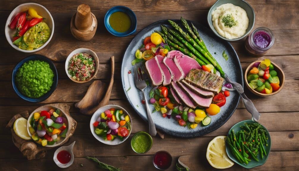 complementing tuna steak dishes