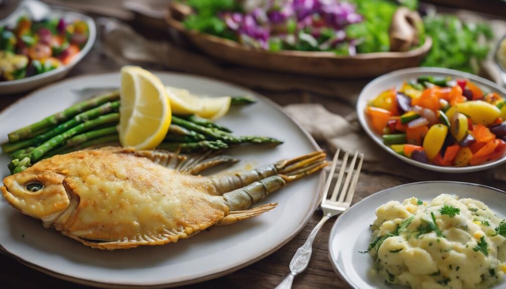 crab stuffed flounder sides